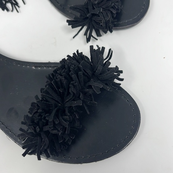 Black fringe ankle wrap sandals - Picture 5 of 10